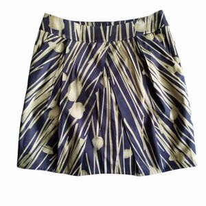 Kenneth Cole Reaction 20" Knee Length Skirt Sz 6 Side Pockets Olive Green/Black